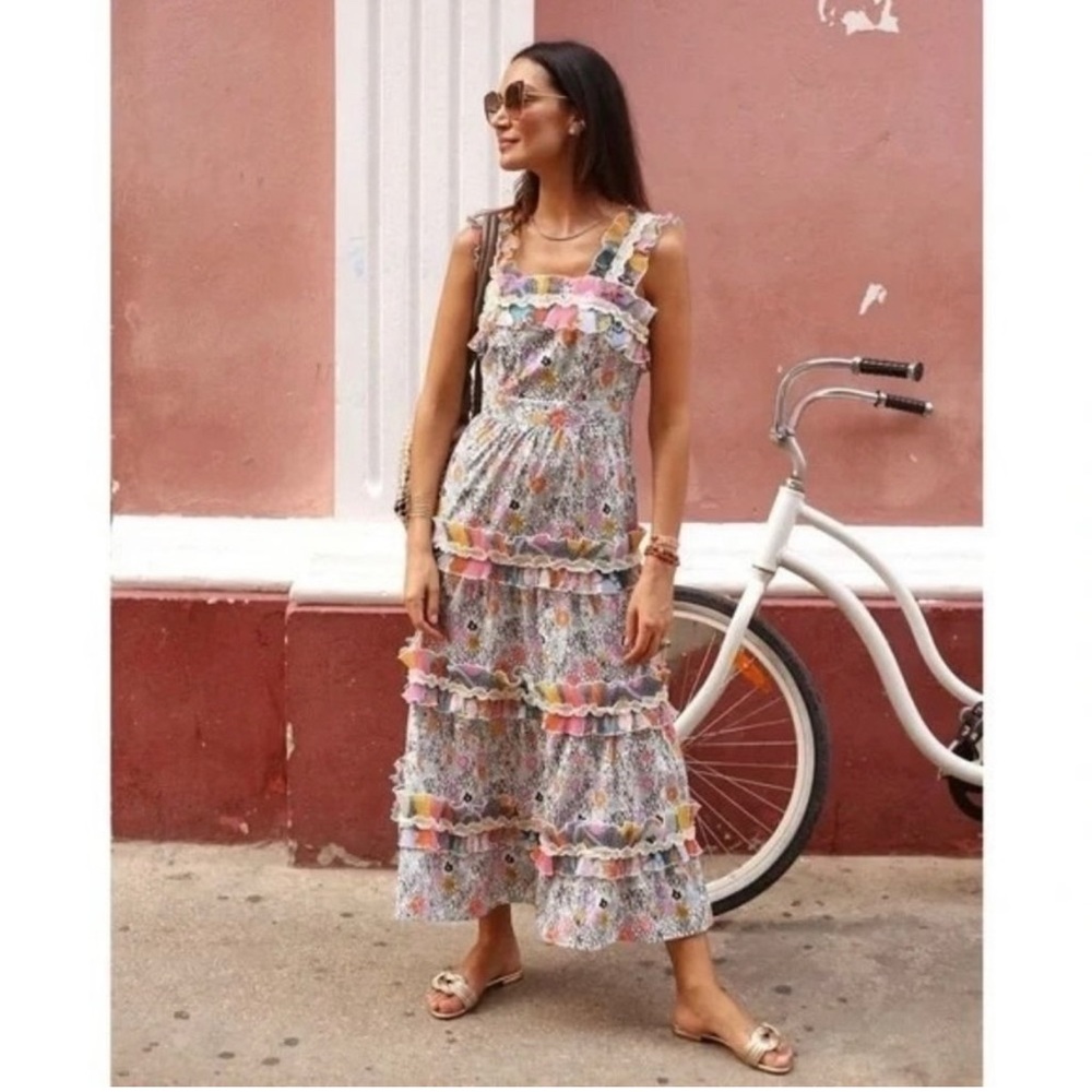 Celiab Java Dress In White Multi Size Xl - image 3